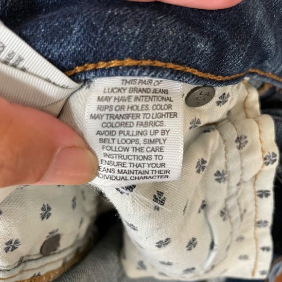 Lucky Brand Lolita Skinny Frayed Distressed Cropped Jeans Mid Rise Size 8 - Picture 10 of 12